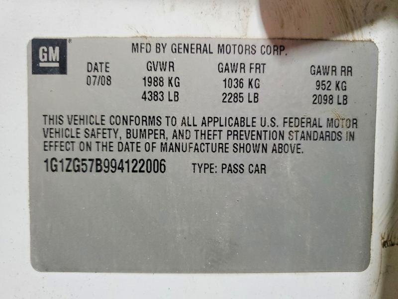 Продажа на аукционе авто 2009 Chevrolet Malibu, vin: 1G1ZG57B994122006, номер лота: 58325646