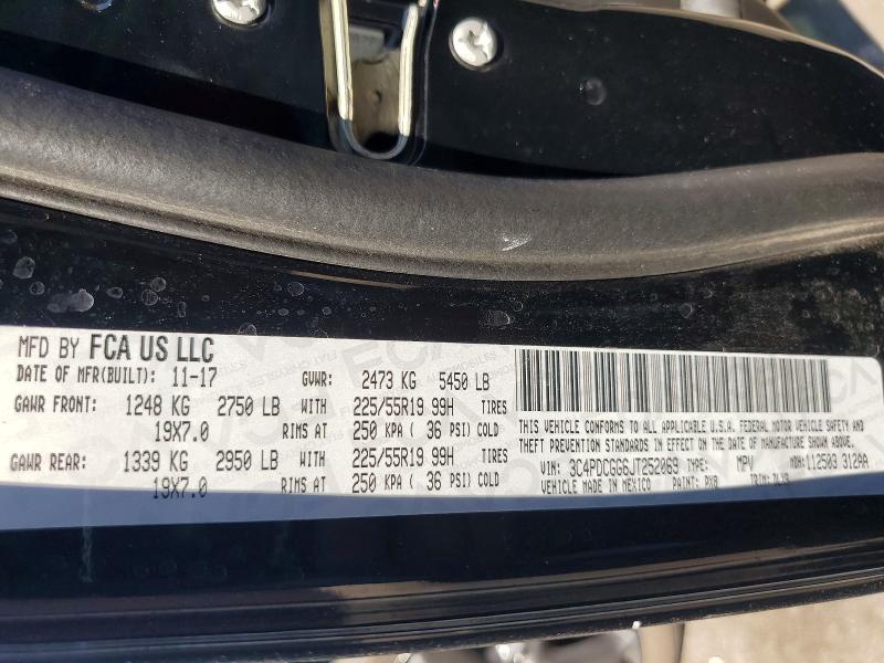 57576786 :رقم المزاد ، 3C4PDCGG6JT252069 vin ، 2018 Dodge Journey مزاد بيع