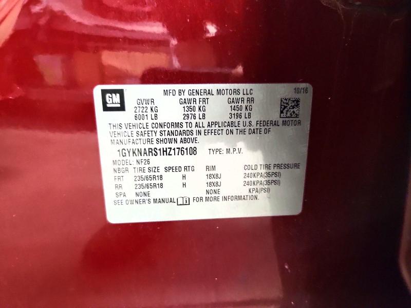 Продажа на аукционе авто 2017 Cadillac Xt5, vin: 1GYKNARS1HZ176108, номер лота: 57735146