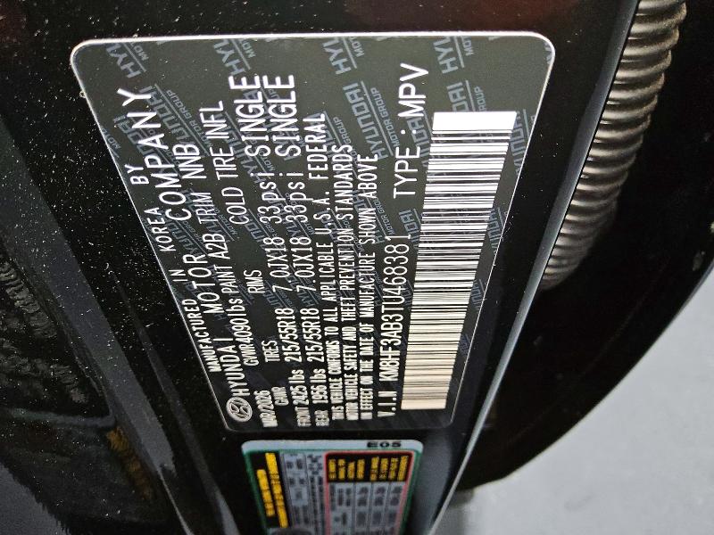 58598756 :رقم المزاد ، KM8HF3AB3TU468381 vin ، 2026 Hyundai Kona مزاد بيع