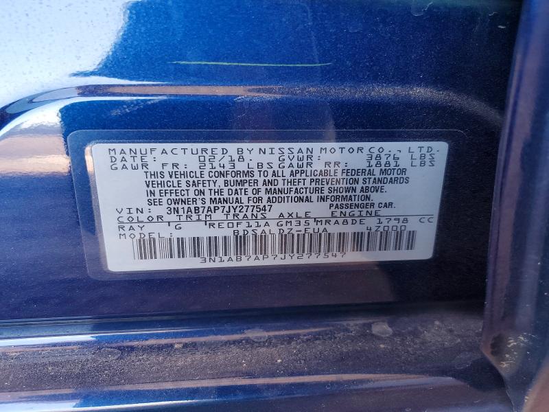 Aukcja sprzedaży 2018 Nissan Sentra, vin: 3N1AB7AP7JY277547, numer aukcji: 56495416