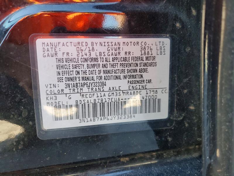 55713736 :رقم المزاد ، 3N1AB7AP6JY323384 vin ، 2018 Nissan Sentra مزاد بيع