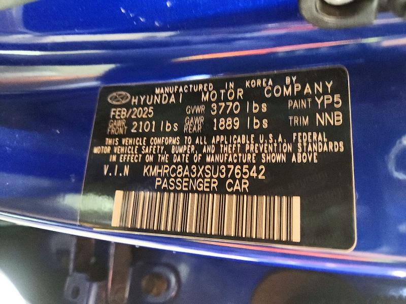 57502146 :رقم المزاد ، KMHRC8A3XSU376542 vin ، 2025 Hyundai Venue مزاد بيع