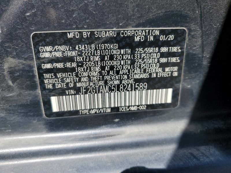 Продажа на аукционе авто 2020 Subaru Crosstrek, vin: JF2GTAMC5L8241589, номер лота: 55184946