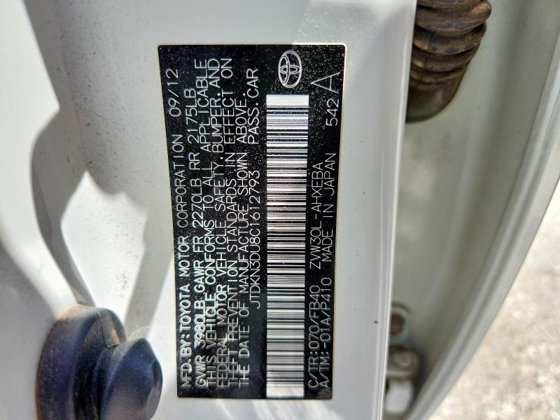 Продажа на аукционе авто 2012 Toyota Prius, vin: JTDKN3DU8C1612793, номер лота: 57713376