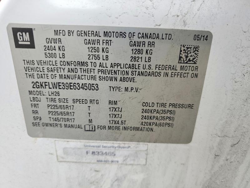 Aukcja sprzedaży 2014 Gmc Terrain, vin: 2GKFLWE39E6345053, numer aukcji: 56583176