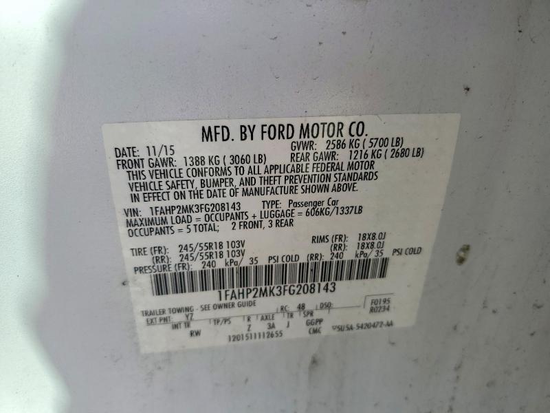 Aukcja sprzedaży 2015 Ford Taurus, vin: 1FAHP2MK3FG208143, numer aukcji: 57904196