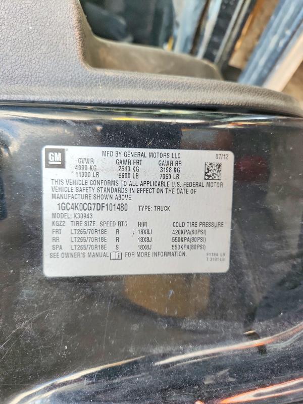 2013 Chevrolet Silverado მანქანა იყიდება აუქციონზე, vin: 1GC4K0CG7DF101480, აუქციონის ნომერი: 56987596