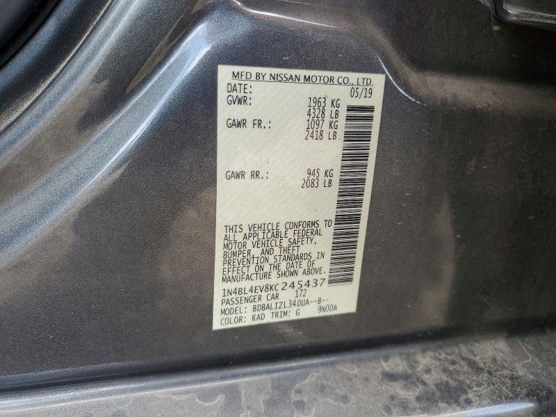 Aukcja sprzedaży 2019 Nissan Altima, vin: 1N4BL4EV8KC245437, numer aukcji: 55649636