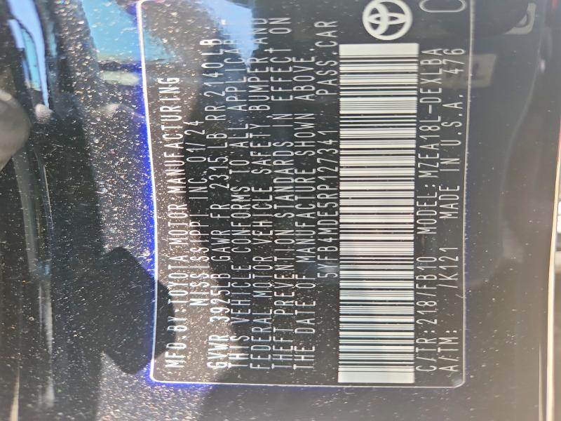 Aukcja sprzedaży 2024 Toyota Corolla, vin: 5YFB4MDE5RP127341, numer aukcji: 56952456