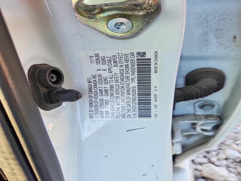 2020 Honda Civic მანქანა იყიდება აუქციონზე, vin: 2HGFC2F86LH520618, აუქციონის ნომერი: 59158666