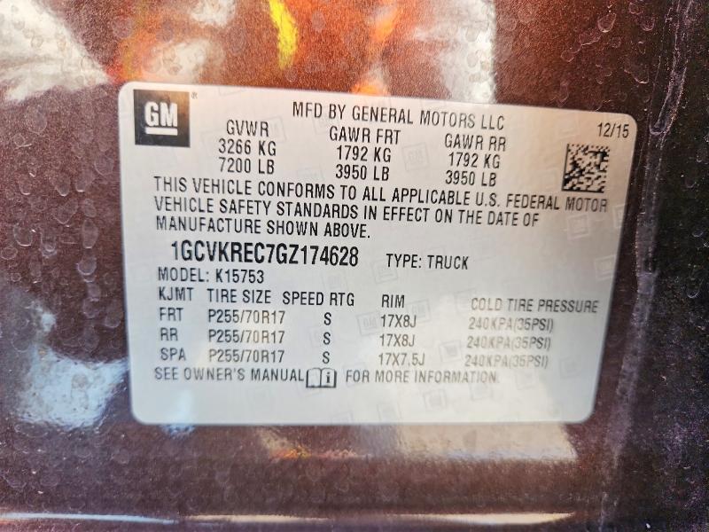 2016 Chevrolet Silverado მანქანა იყიდება აუქციონზე, vin: 1GCVKREC7GZ174628, აუქციონის ნომერი: 56365356