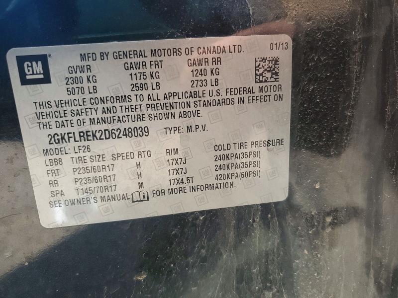 Продаж на аукціоні авто 2013 Gmc Terrain, vin: 2GKFLREK2D6248039, номер лоту: 57038106