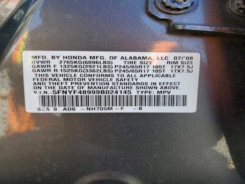 Продаж на аукціоні авто 2009 Honda Pilot, vin: 5FNYF48999B024145, номер лоту: 55620766
