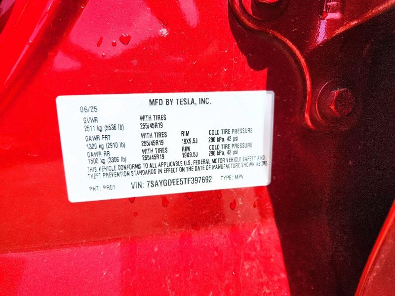 55995536 :رقم المزاد ، 7SAYGDEE5TF397692 vin ، 2026 Tesla Model Y مزاد بيع