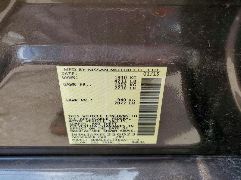 Продажа на аукционе авто 2015 Nissan Altima, vin: 1N4AL3APXFC256023, номер лота: 58229406