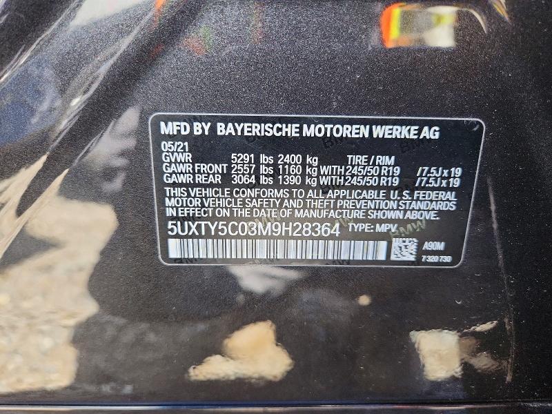 Продаж на аукціоні авто 2021 Bmw X3, vin: 5UXTY5C03M9H28364, номер лоту: 57314226