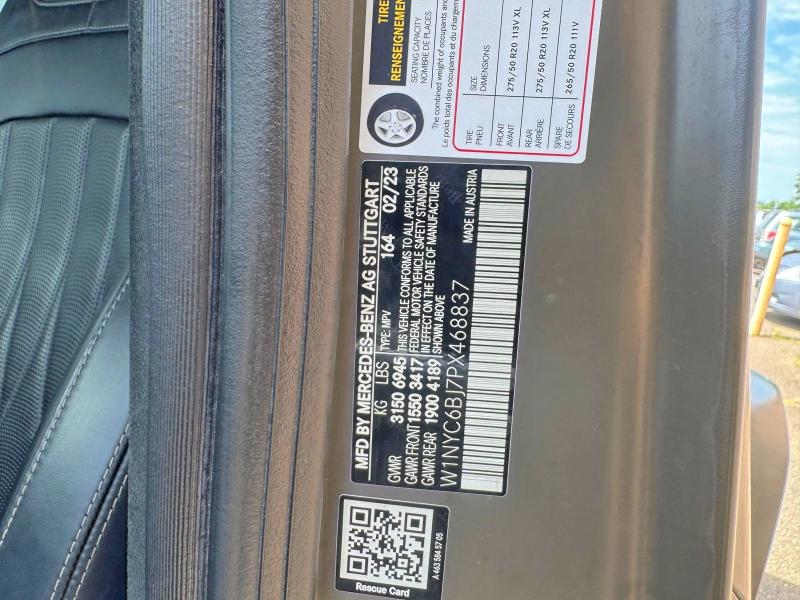 2023 Mercedes-benz G მანქანა იყიდება აუქციონზე, vin: W1NYC6BJ7PX468837, აუქციონის ნომერი: 57182536