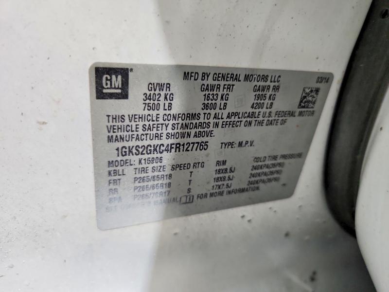 2015 Gmc Yukon Xl მანქანა იყიდება აუქციონზე, vin: 1GKS2GKC4FR127765, აუქციონის ნომერი: 85608245
