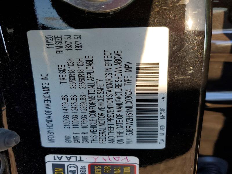 Aukcja sprzedaży 2021 Honda Cr-v, vin: 5J6RW2H51ML003604, numer aukcji: 56244946
