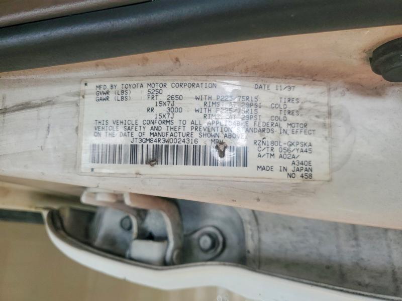 Aukcja sprzedaży 1998 Toyota 4runner, vin: JT3GM84R3W0024316, numer aukcji: 57133466