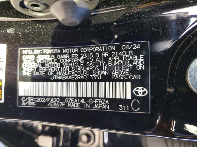 Продаж на аукціоні авто 2024 Toyota Gr Corolla, vin: JTNABAAE2RA013351, номер лоту: 56969856