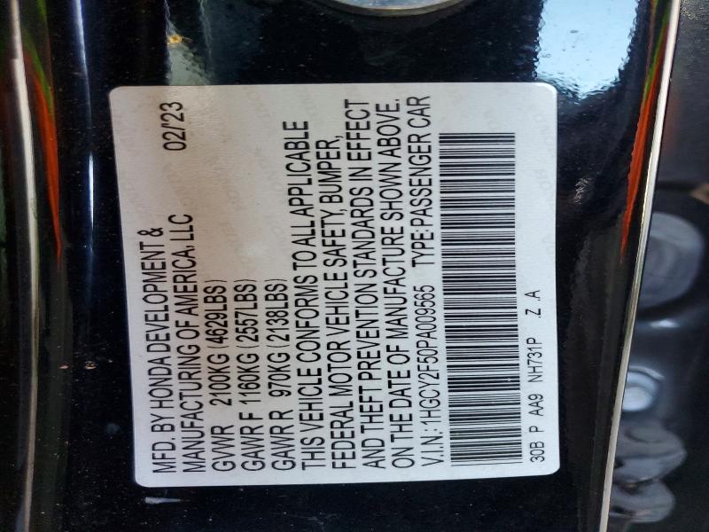 Продажа на аукционе авто 2023 Honda Accord, vin: 1HGCY2F50PA009565, номер лота: 57187056