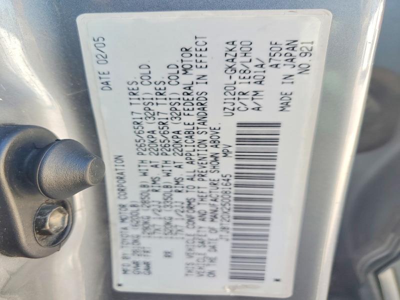 54766736 :رقم المزاد ، JTJBT20X250081645 vin ، 2005 Lexus Gx مزاد بيع