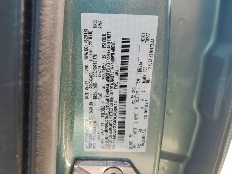 Продажа на аукционе авто 2013 Ford Escape, vin: 1FMCU0GX4DUA40614, номер лота: 58221046