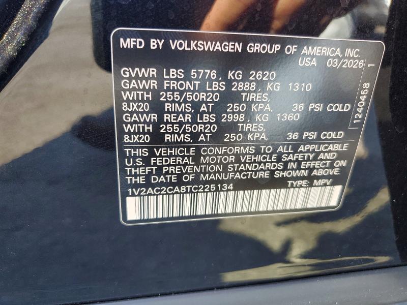 Aukcja sprzedaży 2026 Volkswagen Atlas Cross Sport, vin: 1V2AC2CA8TC225134, numer aukcji: 58591796