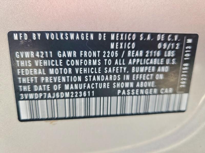 Aukcja sprzedaży 2013 Volkswagen Jetta, vin: 3VWDP7AJ6DM223611, numer aukcji: 57297086