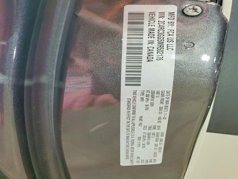 Продаж на аукціоні авто 2021 Chrysler Pacifica, vin: 2C4RC3GG5MR502176, номер лоту: 57814976