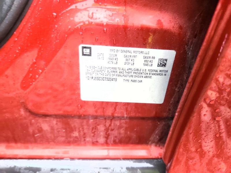 Продажа на аукционе авто 2012 Chevrolet Cruze, vin: 1G1PJ5SC0C7323419, номер лота: 54631816