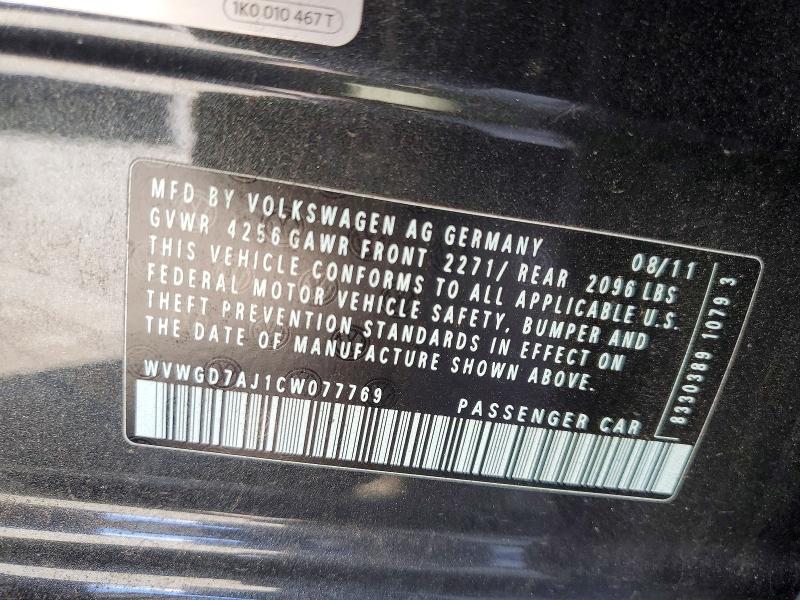 Aukcja sprzedaży 2012 Volkswagen Gti, vin: WVWGD7AJ1CW077769, numer aukcji: 56346056