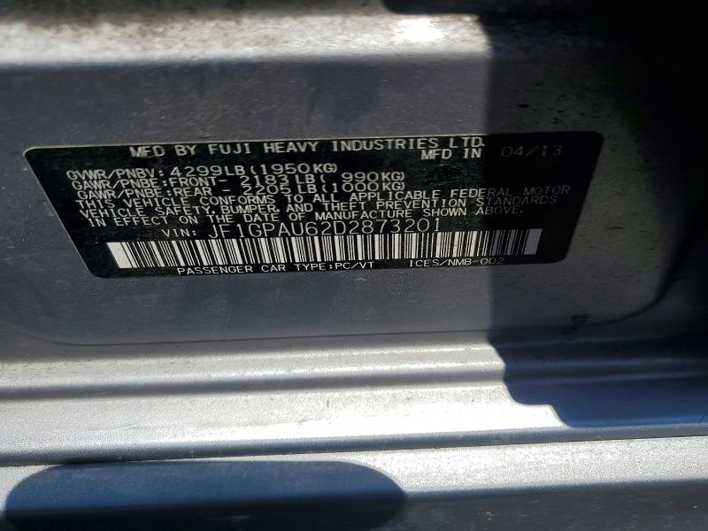 Aukcja sprzedaży 2013 Subaru Impreza, vin: JF1GPAU62D2873201, numer aukcji: 57727656