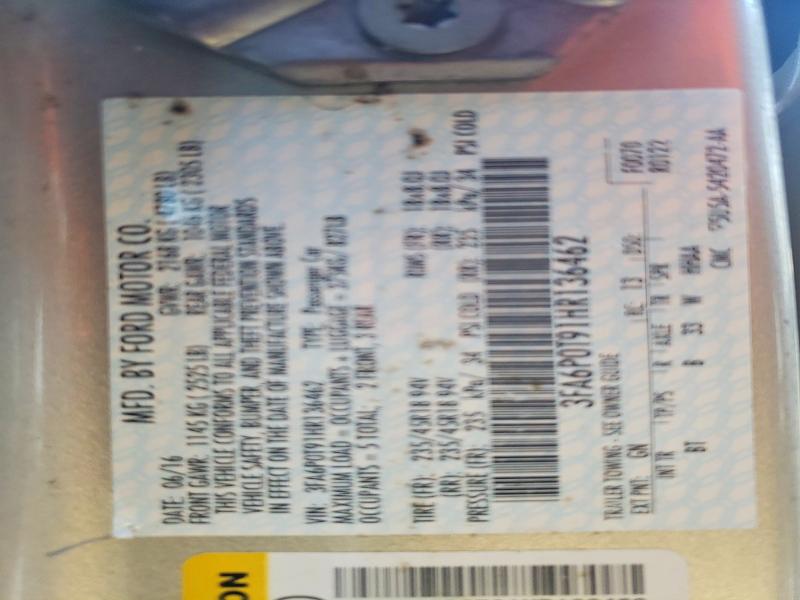 54826116 :رقم المزاد ، 3FA6P0T91HR136462 vin ، 2017 Ford Fusion مزاد بيع