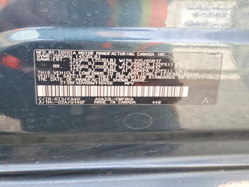 56496066 :رقم المزاد ، 2T3BF4DV6BW110456 vin ، 2011 Toyota Rav4 مزاد بيع