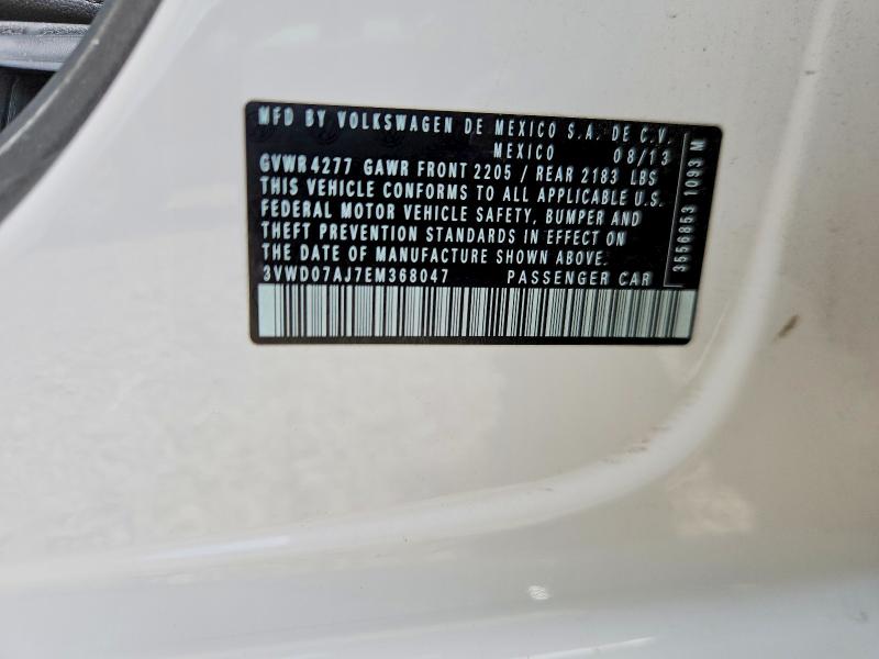 Aukcja sprzedaży 2014 Volkswagen Jetta, vin: 3VWD07AJ7EM368047, numer aukcji: 59015356