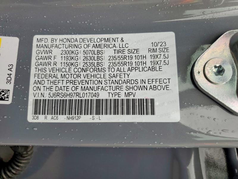 67002716 :رقم المزاد ، 5J6RS6H97RL017049 vin ، 2024 Honda Cr-v مزاد بيع