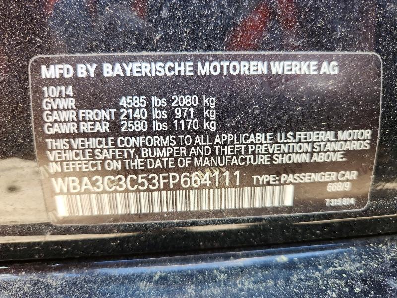 Aukcja sprzedaży 2015 Bmw 320, vin: WBA3C3C53FP664111, numer aukcji: 58526946