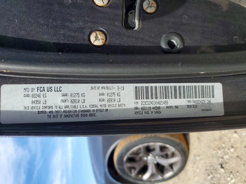Aukcja sprzedaży 2019 Dodge Challenger, vin: 2C3CDZAG1KH621459, numer aukcji: 58594386