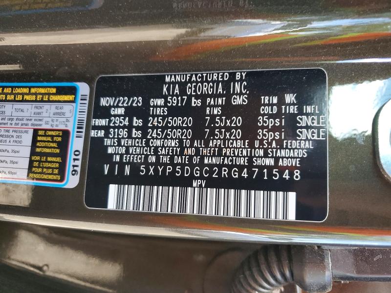 Продажа на аукционе авто 2024 Kia Telluride, vin: 5XYP5DGC2RG471548, номер лота: 58385136