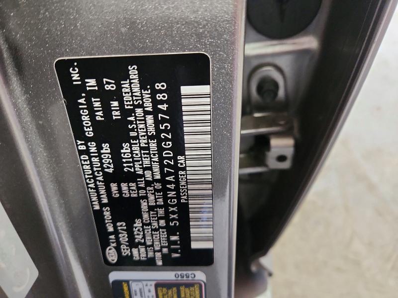 55444906 :رقم المزاد ، 5XXGN4A72DG257488 vin ، 2013 Kia Optima مزاد بيع