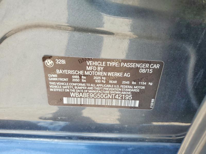 Aukcja sprzedaży 2016 Bmw 328, vin: WBA8E9G50GNT42195, numer aukcji: 58490906