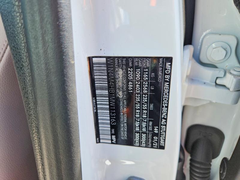 Продаж на аукціоні авто 2021 Mercedes-benz Glb, vin: W1N4M4HB1MW113163, номер лоту: 54639516