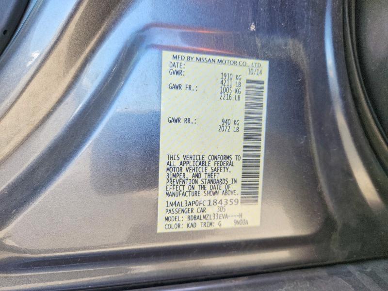 Продаж на аукціоні авто 2015 Nissan Altima, vin: 1N4AL3AP0FC184359, номер лоту: 58435466