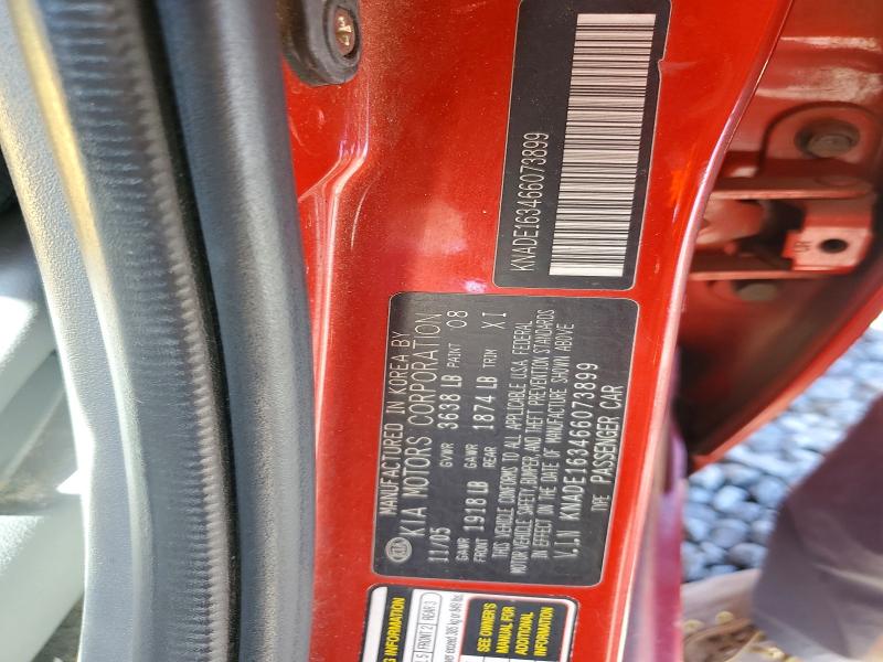 Aukcja sprzedaży 2006 Kia Rio, vin: KNADE163466073899, numer aukcji: 57927996