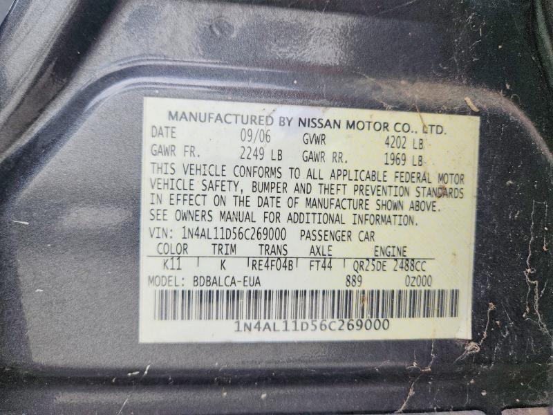 Продаж на аукціоні авто 2006 Nissan Altima, vin: 1N4AL11D56C269000, номер лоту: 53572996