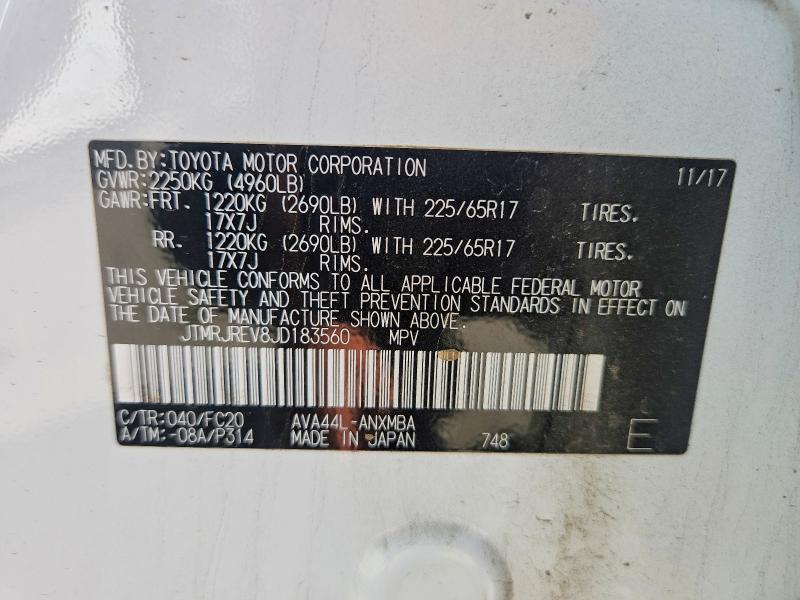 Aukcja sprzedaży 2018 Toyota Rav4 Hybrid, vin: JTMRJREV8JD183560, numer aukcji: 56722726