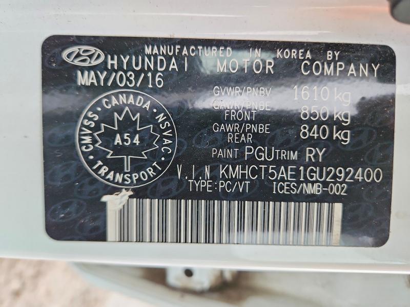 Aukcja sprzedaży 2016 Hyundai Accent, vin: KMHCT5AE1GU292400, numer aukcji: 85973515